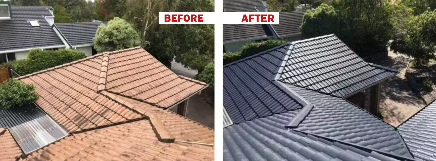 Roof before and after repair